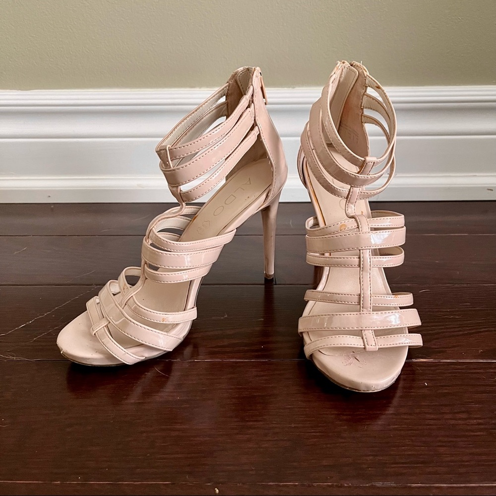 Aldo strappy beige heels